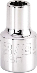 Proto - 3/8", 1/2" Drive, Standard Hand Socket - 12 Points, 1-17/32" OAL, Steel, Chrome Finish - Eagle Tool & Supply