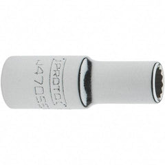 Proto - 1/4" Drive, Standard Hand Socket - 12 Points, 1-17/64" OAL, Steel, Chrome Finish - Eagle Tool & Supply