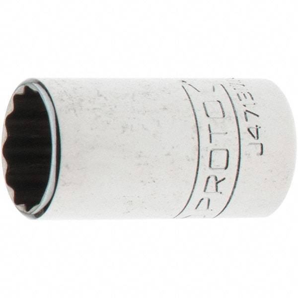 Proto - 1/4" Drive, Standard Hand Socket - 12 Points, 1-17/64" OAL, Steel, Chrome Finish - Eagle Tool & Supply