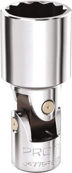 Proto - 1/2", 1/4" Drive, Standard Hand Socket - 12 Points, 1-11/16" OAL, Steel, Chrome Finish - Eagle Tool & Supply