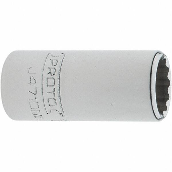 Proto - 1/4" Drive, Standard Hand Socket - 12 Points, 1-17/64" OAL, Steel, Chrome Finish - Eagle Tool & Supply