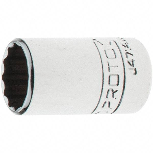 Proto - 1/4" Drive, Standard Hand Socket - 12 Points, 1-17/64" OAL, Steel, Chrome Finish - Eagle Tool & Supply