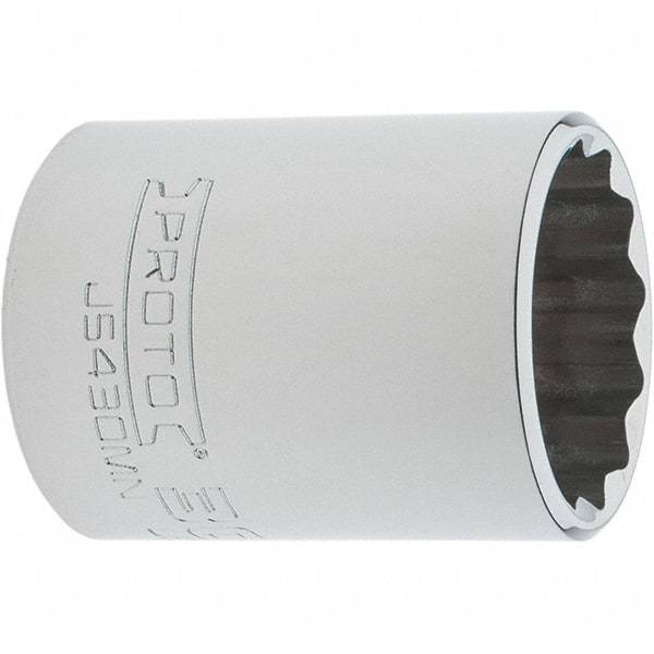 Proto - 1/2" Drive, Standard Hand Socket - 12 Points, 2" OAL, Steel, Chrome Finish - Eagle Tool & Supply