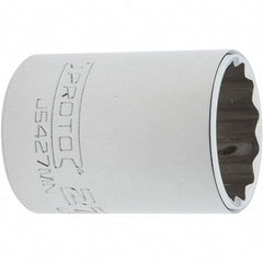 Proto - 1/2" Drive, Standard Hand Socket - 12 Points, 1-61/64" OAL, Steel, Chrome Finish - Eagle Tool & Supply