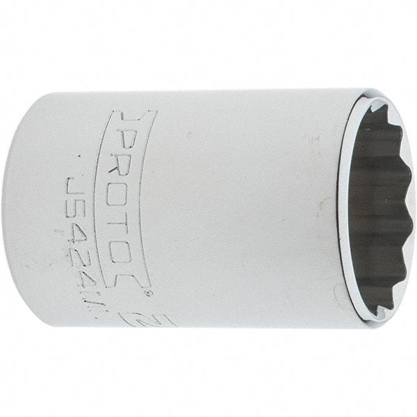 Proto - 1/2" Drive, Standard Hand Socket - 12 Points, 1-7/8" OAL, Steel, Chrome Finish - Eagle Tool & Supply