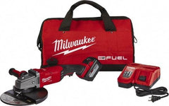 Milwaukee Tool - 9" Wheel Diam, 6,600 RPM, Cordless Angle & Disc Grinder - 5/8" Spindle - Eagle Tool & Supply