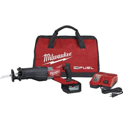 Milwaukee Tool - 18V, 3,000 SPM, Cordless Reciprocating Saw - 1-1/4" Stroke Length, Lithium-Ion 1 Battery Included - Eagle Tool & Supply