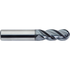 M.A. Ford - Ball End Mills; Mill Diameter (Inch): 3/8 ; Mill Diameter (Decimal Inch): 0.3750 ; Number of Flutes: 4 ; Length of Cut (Inch): 1/2 ; Length of Cut (Decimal Inch): 0.5000 ; Material: Solid Carbide - Exact Industrial Supply