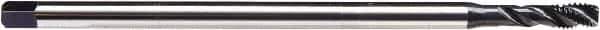 Emuge - 3/8-24 UNF, 3 Flute, NE2 Finish Cobalt, Spiral Flute, Extension Tap - Semi-Bottoming Chamfer, 7.1" OAL, 55/64" Thread Length, 2B/3B Class of Fit - Eagle Tool & Supply