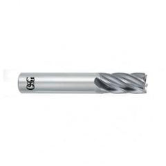 9/16 Dia. x 3-1/2 Overall Length 6-Flute Square End Solid Carbide SE End Mill-Round Shank-Center Cutting-Uncoated - Eagle Tool & Supply