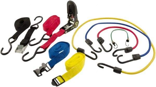 Erickson Manufacturing - Bungee Cord with S Hook - 18, 24, 36" OAL, Red/Blue/Green/Yellow - Eagle Tool & Supply