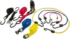 Erickson Manufacturing - Bungee Cord with S Hook - 18, 24, 36" OAL, Red/Blue/Green/Yellow - Eagle Tool & Supply