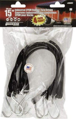 Erickson Manufacturing - Tarp Strap with S Hook - 15" OAL, Black - Eagle Tool & Supply