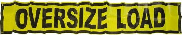 Erickson Manufacturing - Vinyl Oversized Load Banner - 18" Wide x 84" Long, Yellow & Black, For Use with Trucks - Eagle Tool & Supply