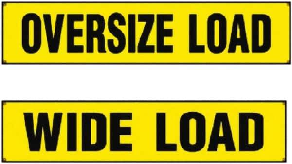 Erickson Manufacturing - Vinyl Wide/Oversized Load Banner - 18" Wide x 84" Long, Yellow & Black, For Use with Trucks - Eagle Tool & Supply