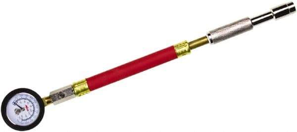 Milton - 0 to 160 psi Dial Straight Large Bore Tire Pressure Gauge - 9' Hose Length, 5 psi Resolution - Eagle Tool & Supply