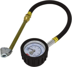 Milton - 0 to 60 psi Dial Dual Head Tire Pressure Gauge - 12' Hose Length, 2 psi Resolution - Eagle Tool & Supply