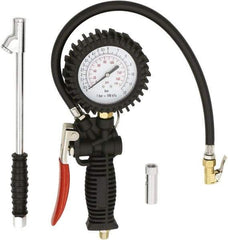 Milton - 2 to 175 psi Dial Easy-Clip Tire Pressure Gauge - 16' Hose Length, 2 psi Resolution - Eagle Tool & Supply