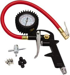 Milton - 0 to 150 psi Dial Easy-Clip Tire Pressure Gauge - 13' Hose Length, 2 psi Resolution - Eagle Tool & Supply