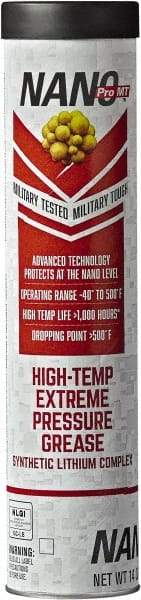 Nano Pro MT - 14 oz Cartridge Lithium High Temperature Grease - Dark Red, Extreme Pressure & High Temperature, 500°F Max Temp, NLGIG 2, - Eagle Tool & Supply