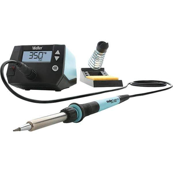 Weller - 120 Volt, 95 Watt, Soldering Station - Includes We1 Station 120V, Wep70 Tip Retainer, Wep70 Iron, PH70 Safety Rest with Sponge, Eta Tip 0.062\x94/1.6 mm Screwdriver - Exact Industrial Supply