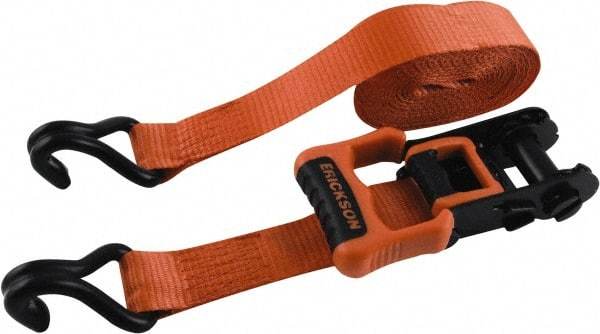 Erickson Manufacturing - 16' Long x 1-1/4" Wide, 2,500 Lb Basket Capacity, Polyester & Steel Web Sling - Red & Black - Eagle Tool & Supply