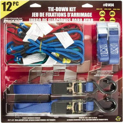 Erickson Manufacturing - 15' Long x 1" Wide, 750 Lb Basket Capacity, Polyester & Steel Web Sling - Blue - Eagle Tool & Supply