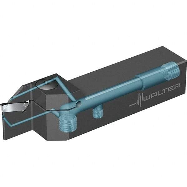 Walter - External Thread, 33mm Max Cut of Depth, 3mm Min Groove Width, 145mm OAL, Left Hand Indexable Grooving Cutoff Toolholder - 34 Seat Size, 25mm Shank Height x 25mm Shank Width, GX34 Insert Style, G1011 Toolholder Style, Series G1011 - Eagle Tool & Supply