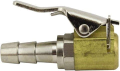 Milton - 150 Max psi Closed Check Brass Air Chuck - Clip On Chuck, 1/4 Barbed - Eagle Tool & Supply