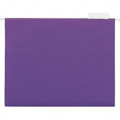 Universal One - 9-5/8 x 11-3/4", Letter Size, Violet, Hanging File Folder - 11 Point Stock, 1/5 Tab Cut Location - Eagle Tool & Supply