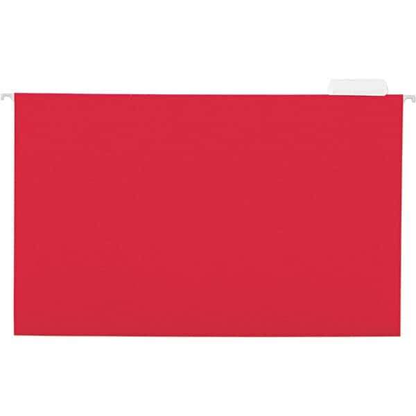 Universal One - 9-5/8 x 14-3/4", Legal, Red, Hanging File Folder - 11 Point Stock, 1/5 Tab Cut Location - Eagle Tool & Supply