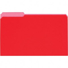 UNIVERSAL - 9-5/8 x 14-3/4", Legal, Red, File Folders with Top Tab - 11 Point Stock, 1/3 Tab Cut Location - Eagle Tool & Supply