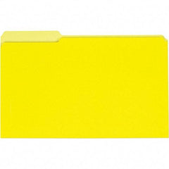 UNIVERSAL - 9-5/8 x 14-3/4", Legal, Yellow, File Folders with Top Tab - 11 Point Stock, 1/3 Tab Cut Location - Eagle Tool & Supply