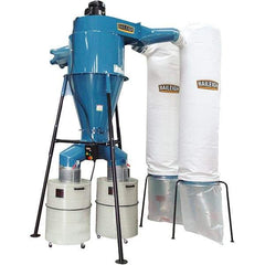 Baileigh - 1µm, 440 Volt Pedestal Mount Dust Collector - 85" Long x 65" Deep x 148" High, 4" Connection Diam, 6,000 CFM Air Flow, 17" Static Pressure Water Level - Eagle Tool & Supply