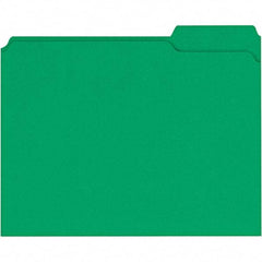 Universal One - 9-5/8 x 11-3/4", Letter Size, Green, File Folders with Top Tab - 11 Point Stock, 1/3 Tab Cut Location - Eagle Tool & Supply