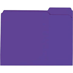 Universal One - 9-5/8 x 11-3/4", Letter Size, Violet, File Folders with Top Tab - 11 Point Stock, 1/3 Tab Cut Location - Eagle Tool & Supply