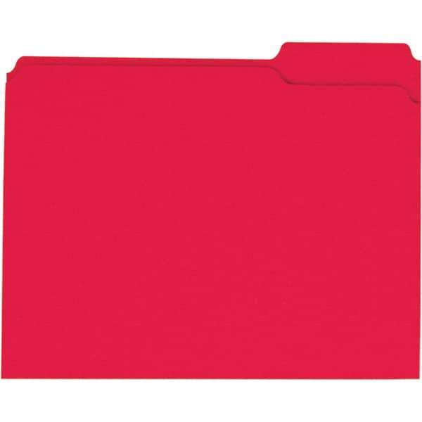 Universal One - 9-5/8 x 11-3/4", Letter Size, Red, File Folders with Top Tab - 11 Point Stock, 1/3 Tab Cut Location - Eagle Tool & Supply