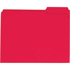 Universal One - 9-5/8 x 11-3/4", Letter Size, Red, File Folders with Top Tab - 11 Point Stock, 1/3 Tab Cut Location - Eagle Tool & Supply