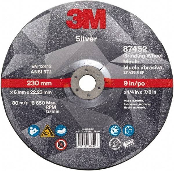 3M - Depressed-Center Wheels Wheel Diameter (Inch): 9 Wheel Thickness (Decimal Inch): 0.2500 - Eagle Tool & Supply