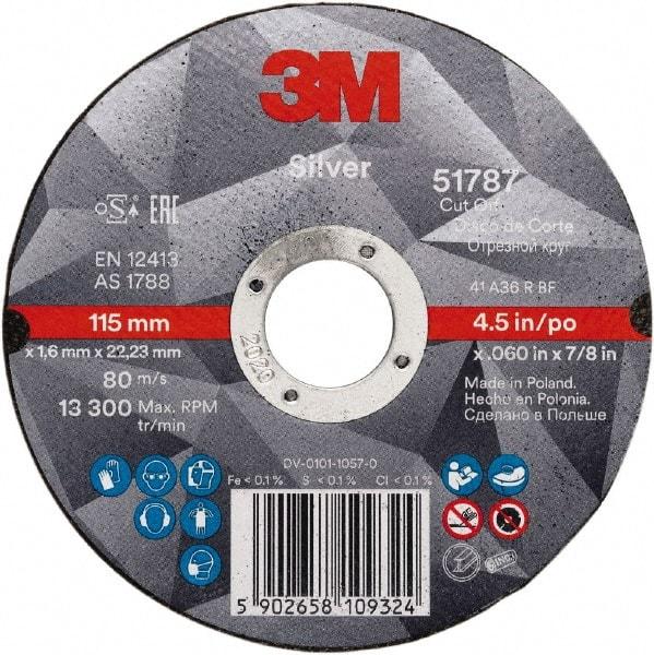 3M - 6" Ceramic Cutoff Wheel - 0.045" Thick, 7/8" Arbor, Use with Angle Grinders - Eagle Tool & Supply