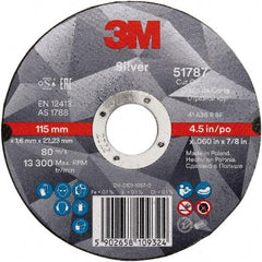 3M - 6" Ceramic Cutoff Wheel - 0.045" Thick, 7/8" Arbor, Use with Angle Grinders - Eagle Tool & Supply