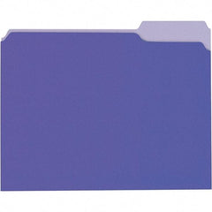 Universal One - 8-1/2 x 11", Letter Size, Violet/Light Violet, File Folders with Top Tab - 11 Point Stock, 1/3 Tab Cut Location - Eagle Tool & Supply