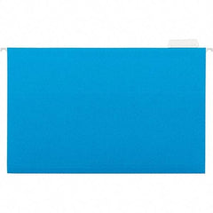 Universal One - 9-5/8 x 14-3/4", Legal, Blue, Hanging File Folder - 11 Point Stock, 1/5 Tab Cut Location - Eagle Tool & Supply