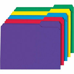 Universal One - 9-5/8 x 11-3/4", Letter Size, Assorted Colors, File Folders with Top Tab - 11 Point Stock, 1/3 Tab Cut Location - Eagle Tool & Supply