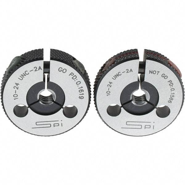 SPI - Ring Thread Go/No Gages Go/No Go: Go; No Go Thread Size: #10-24 - Eagle Tool & Supply