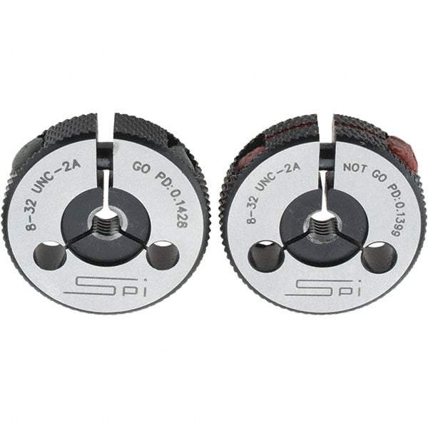 SPI - Ring Thread Go/No Gages Go/No Go: Go; No Go Thread Size: #8-32 - Eagle Tool & Supply