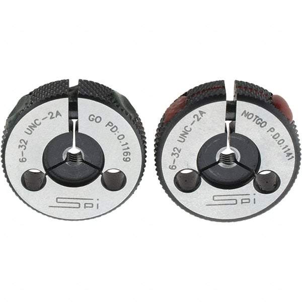SPI - Ring Thread Go/No Gages Go/No Go: Go; No Go Thread Size: #6-32 - Eagle Tool & Supply