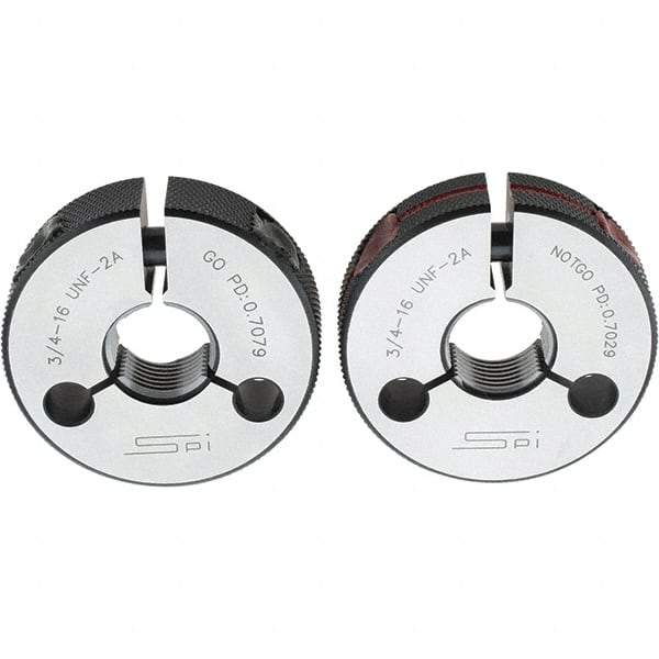 SPI - Ring Thread Go/No Gages Go/No Go: Go; No Go Thread Size: 3/4-16 - Eagle Tool & Supply