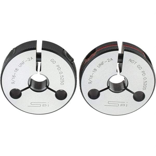 SPI - Ring Thread Go/No Gages Go/No Go: Go; No Go Thread Size: 9/16-18 - Eagle Tool & Supply