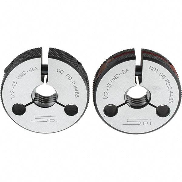 SPI - Ring Thread Go/No Gages Go/No Go: Go; No Go Thread Size: 1/2-13 - Eagle Tool & Supply